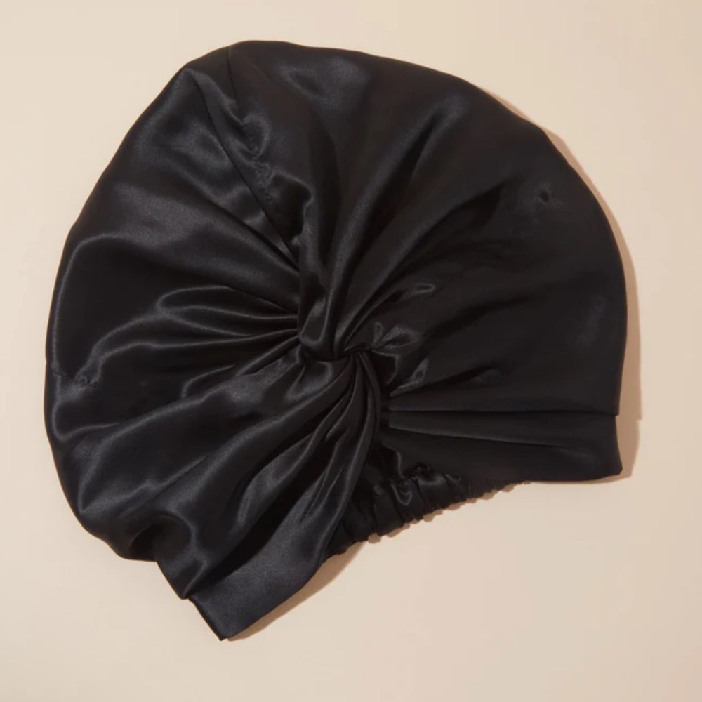 Clementine Sleepwear Silk Hair Bonnet Black